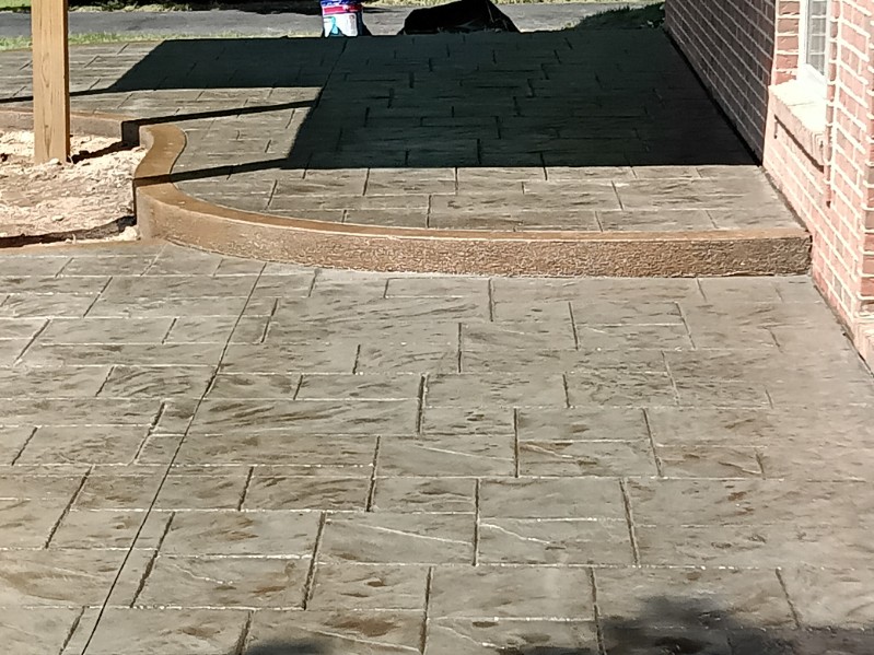 Stamped concrete patio